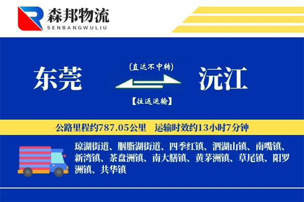 东莞到沅江物流公司