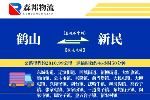 鹤山到新民物流公司