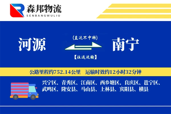 河源到南宁物流公司