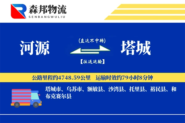 河源到塔城物流公司