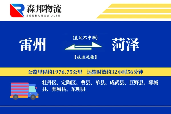 雷州到菏泽物流公司