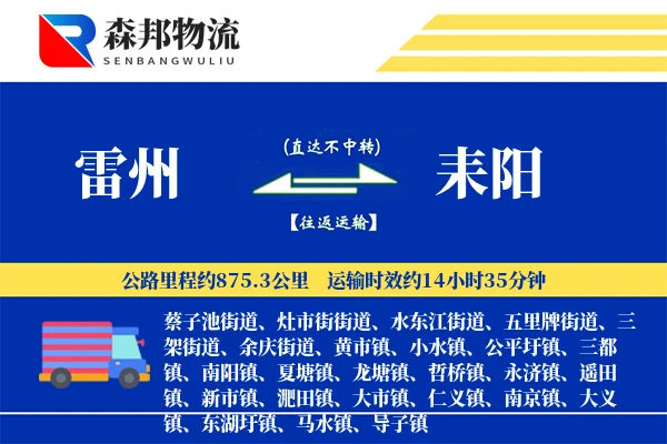 雷州到耒阳物流公司