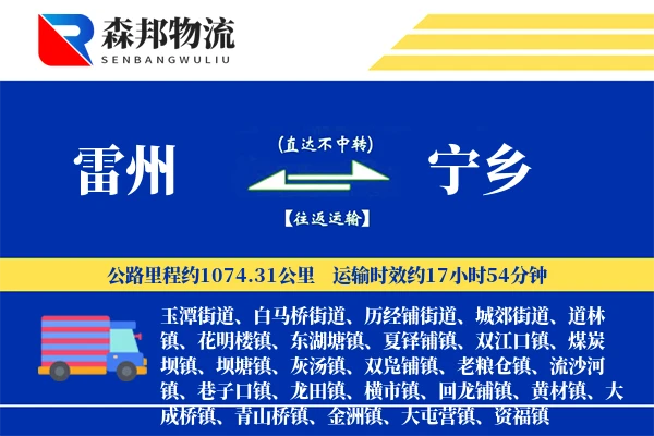 雷州到宁乡物流公司