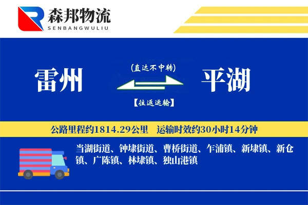 雷州到平湖物流公司