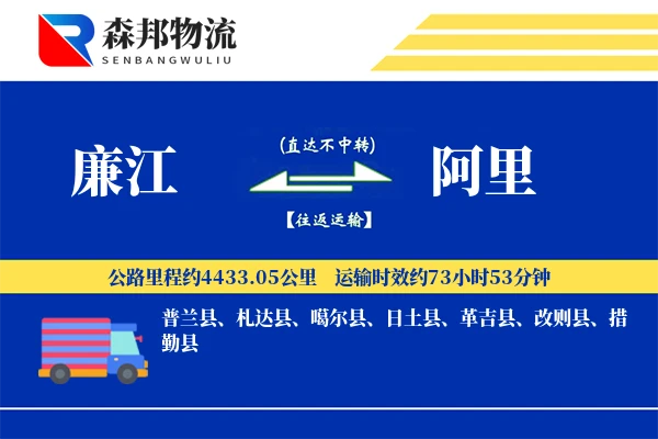 廉江到阿里物流公司