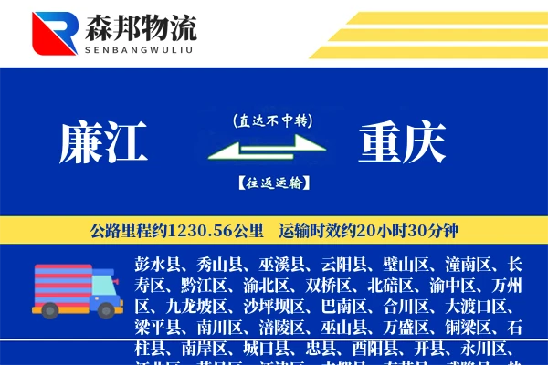 廉江到重庆物流公司