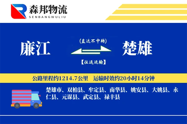 廉江到楚雄物流公司