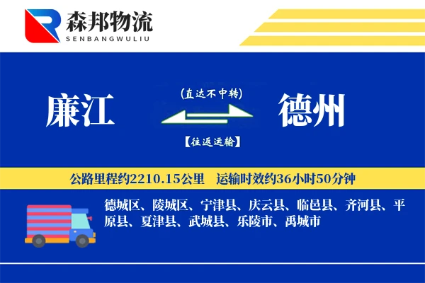 廉江到德州物流公司
