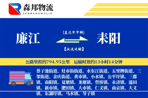 廉江到耒阳物流公司