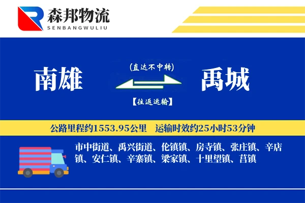 南雄到禹城物流公司