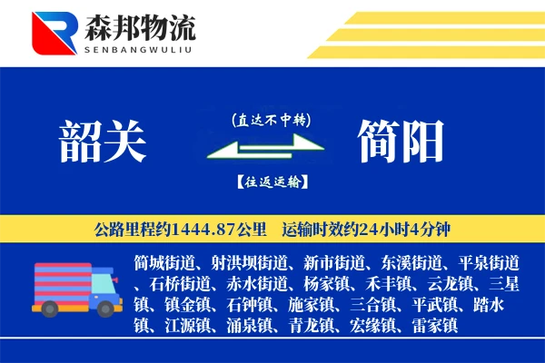 韶关到简阳物流公司