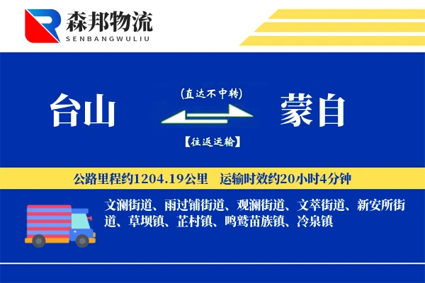 台山到蒙自物流公司