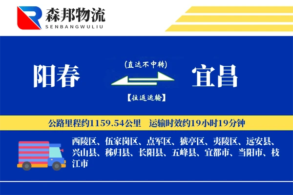 阳春到宜昌物流公司
