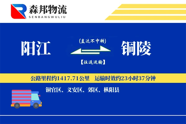 阳江到铜陵物流公司