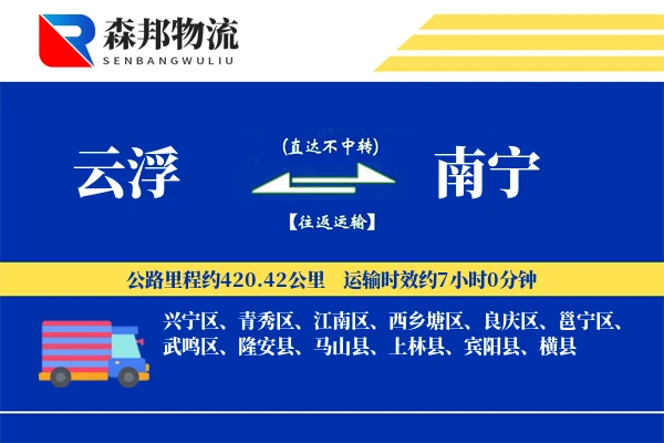 云浮到南宁物流公司