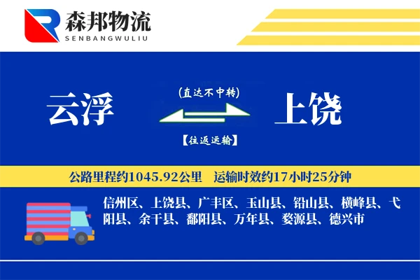 云浮到上饶物流公司