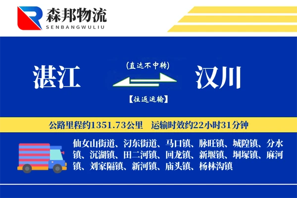 湛江到汉川物流公司