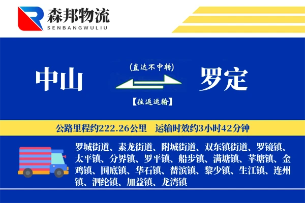 中山到罗定物流公司